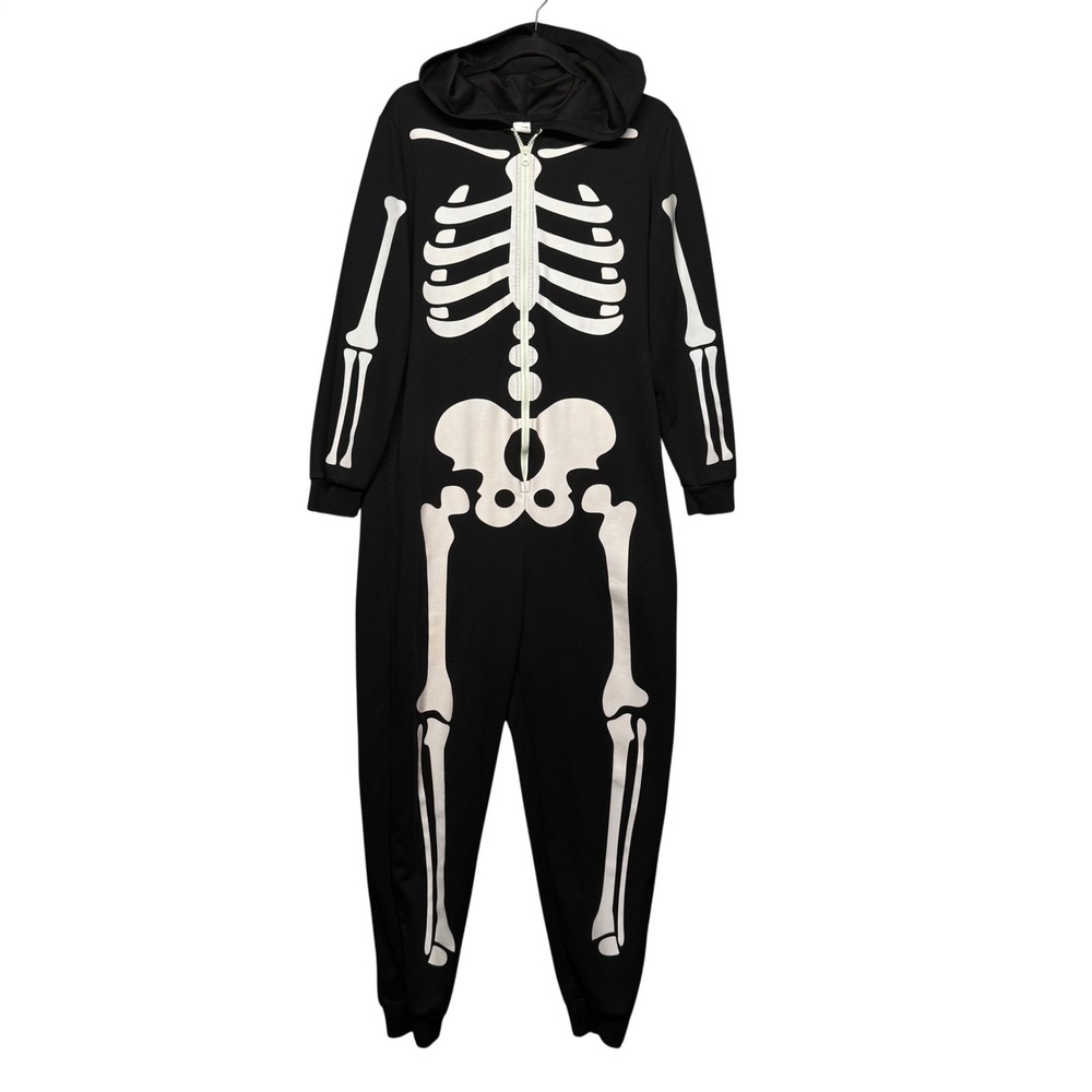 Skeleton Glow in the Dark Jumpsuit Halloween Costume BIG Kids S? Adult S? READ